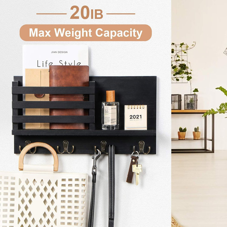 Belleze Manufactured Wood Wall Organizer with Key Hooks Wayfair Canada